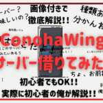 ConohaWingでレンタルサーバー借りてみた！ 初心者はこれでOK！ 画像付きで徹底解説！
